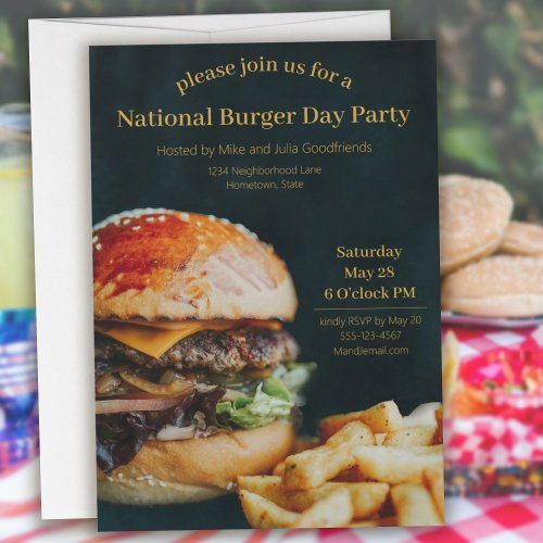 National Burger Day Party  Invitation