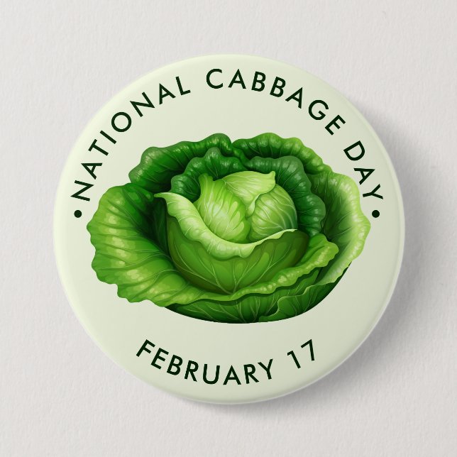 National Cabbage Day Button (Front)