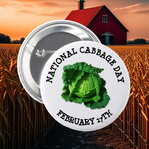 National Cabbage Day February 17th Holiday Button