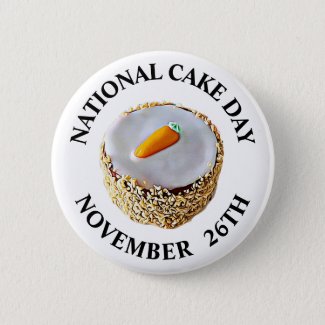 National Cake Day November 26th Holiday Button