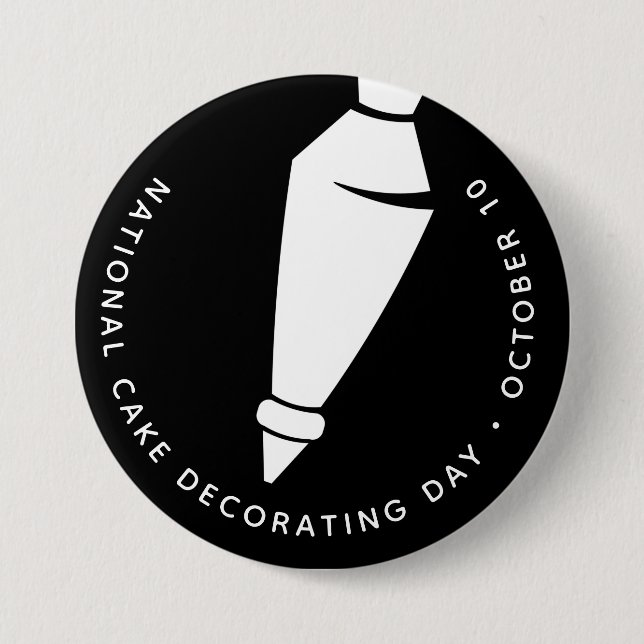 National Cake Decorating Day, piping bag Button (Front)