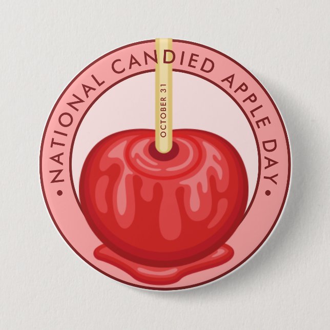 National Candied Apple Day Button (Front)