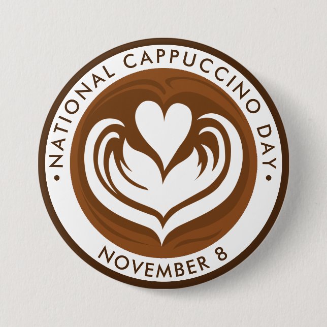 National Cappuccino Day Button (Front)
