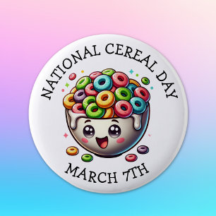 National Cereal Day March 7th Button