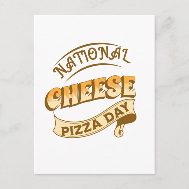 National Cheese Pizza Day Sign Postcard (Front)