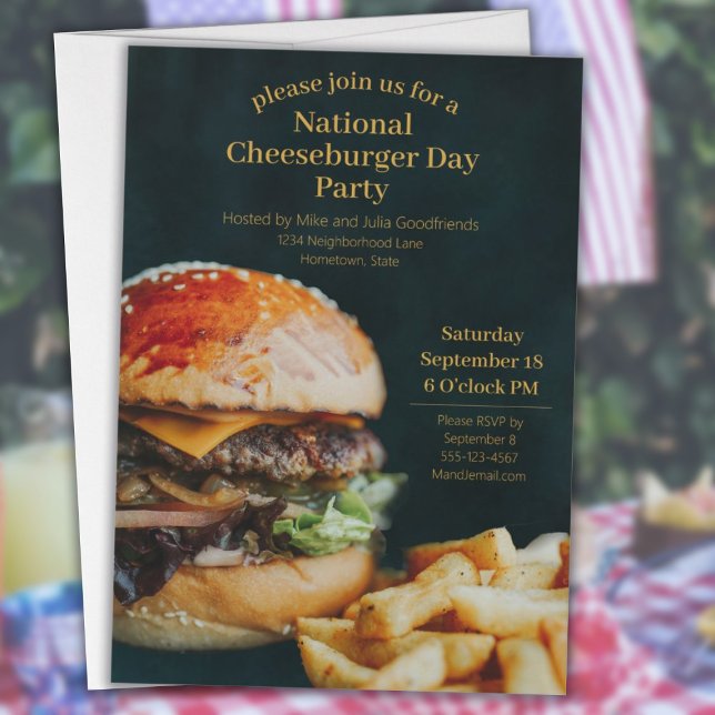 National Cheeseburger Day Party  Invitation (National Cheeseburger Day Party Invitation)