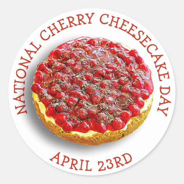 National Cherry Cheesecake Day April 23rd Sticker (Front)
