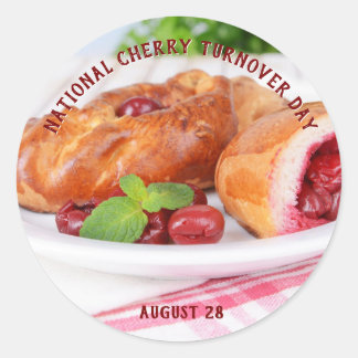 National Cherry Turnover Day Classic Round Sticker