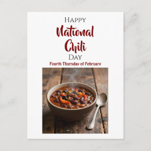 National Chili Day Fourth Thursday of February Postcard