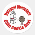 National Chocolate Chip Cookie Day! Classic Round Sticker