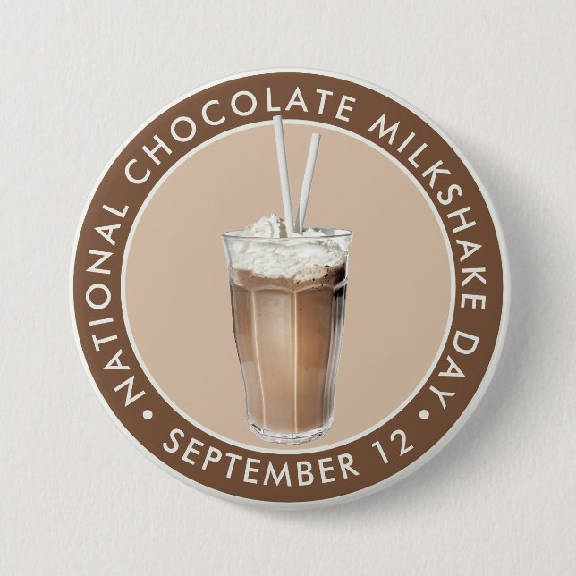 National Chocolate Milkshake Day Button (Front)