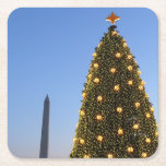 National Christmas Tree and Washington Monument Square Paper Coaster