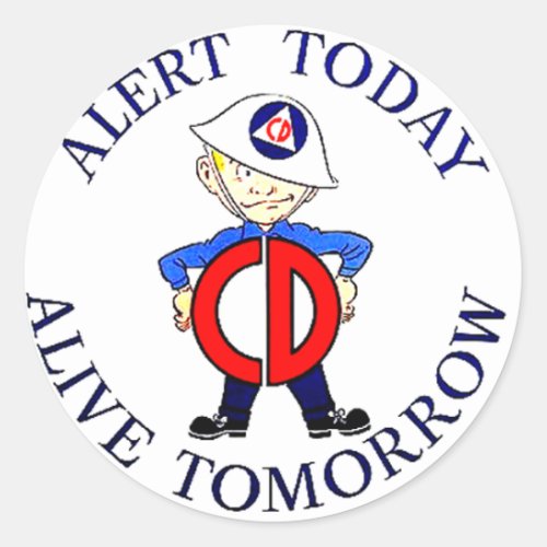 National Civil Defense Week Classic Round Sticker