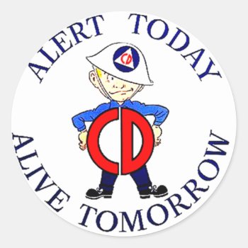 National Civil Defense Week Classic Round Sticker by stanrail at Zazzle