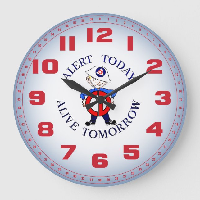 National Civil Defense Week Large Clock (Front)