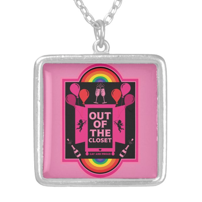 National Coming Out Day NCOD Silver Plated Necklace (Front)