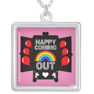 National Coming Out Day Silver Plated Necklace