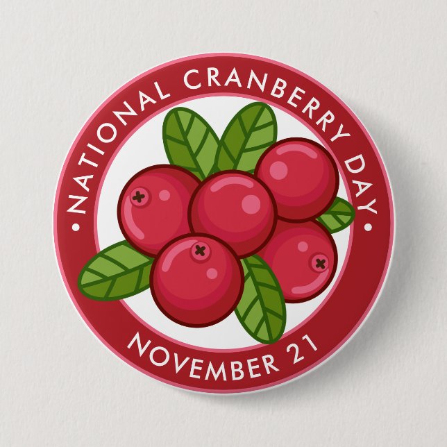 National Cranberry Day, cranberries Button (Front)