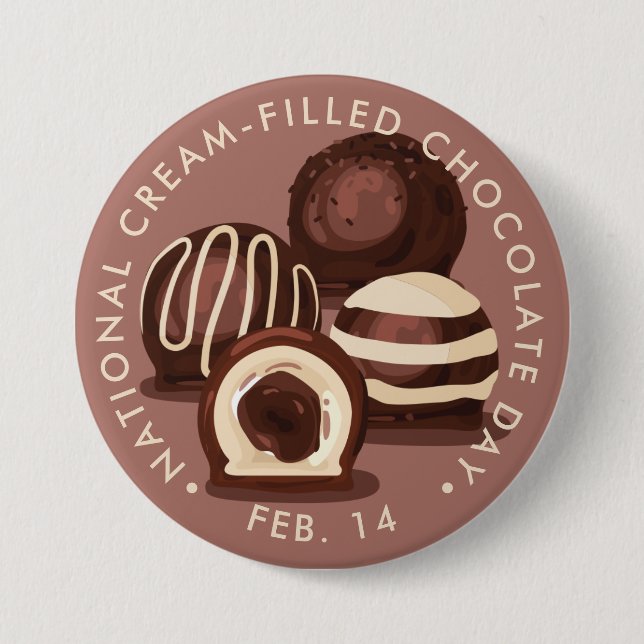 National Cream-Filled Chocolates Day Button (Front)