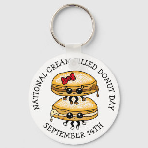 National Cream-Filled Donut Day - September 14th  Keychain