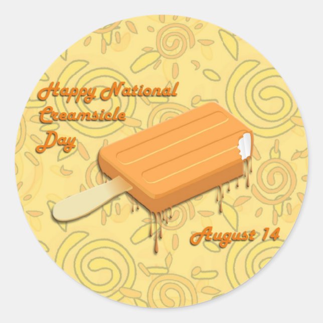 National Creamsicle Day August 14 Classic Round Sticker (Front)