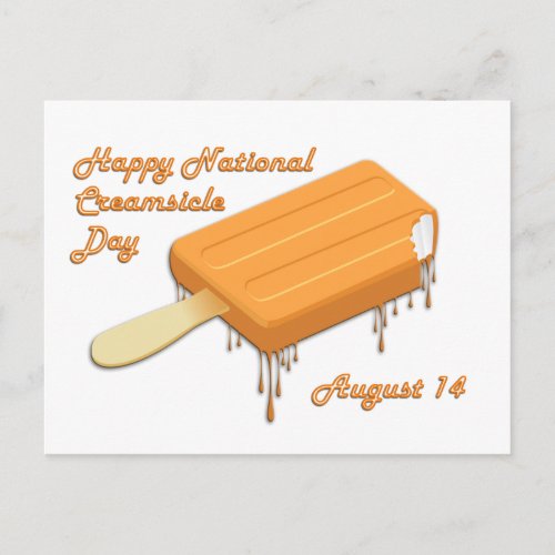 National Creamsicle Day August 14 Postcard