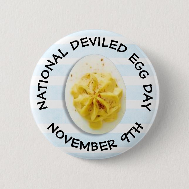 National Deviled Egg Day Food Holiday Button (Front)