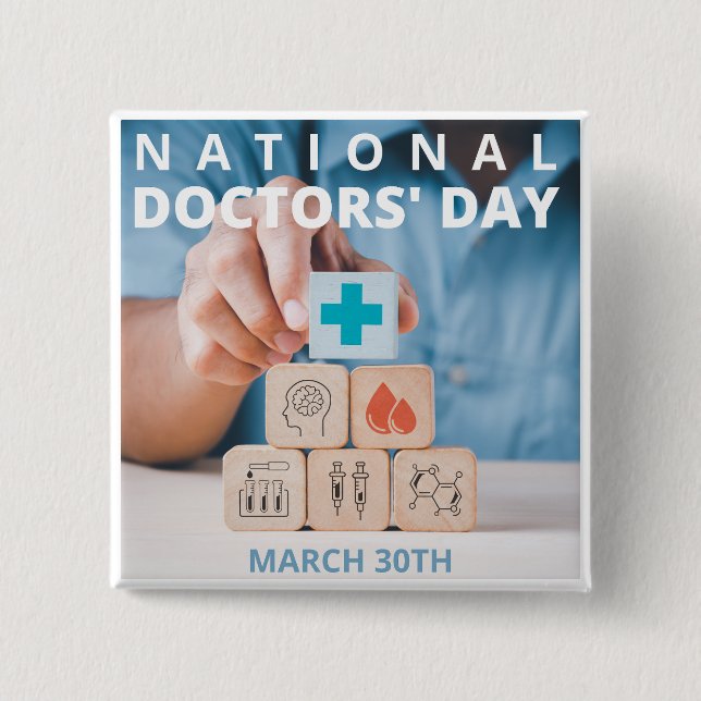 National Doctors' Day Button (Front)
