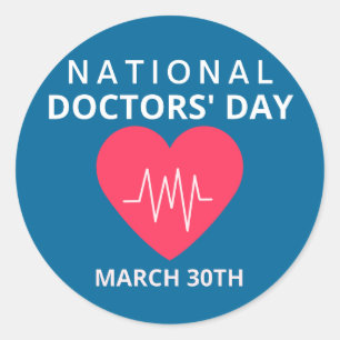 National Doctors' Day Classic Round Sticker