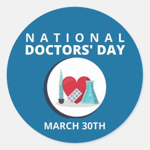 National Doctors Day Classic Round Sticker