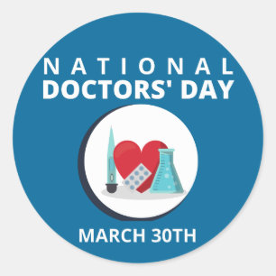 National Doctors' Day Classic Round Sticker