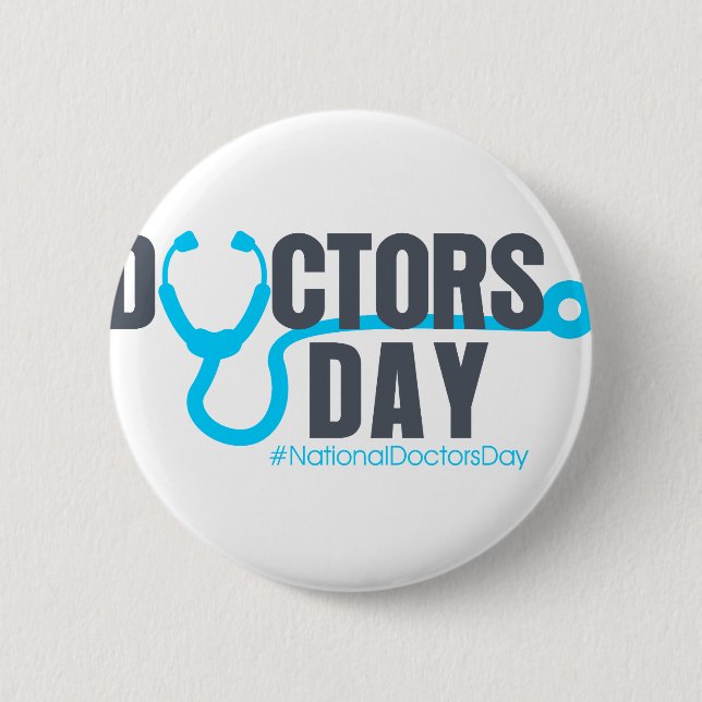 National Doctors Day Pinback Button (Front)