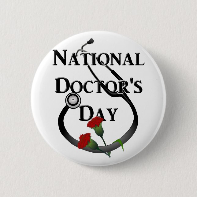 National  Doctor's Day Pinback Button (Front)