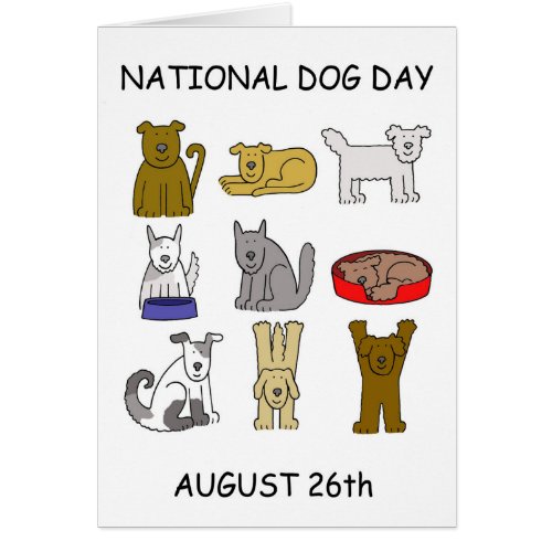 National Dog Day August 26th Cartoon Dogs