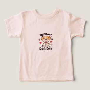 National Dog Day – Cute Kawaii Cartoon Dog with He Toddler T-shirt