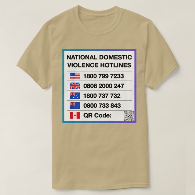 National Domestic Violence Hotlines T-Shirt (Design Front)