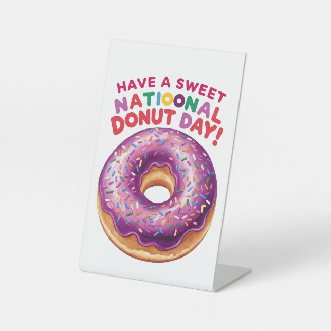 National Donut Day Pedestal Sign (Front)