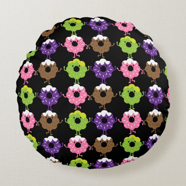 National Donut Day Round Pillow (Front)