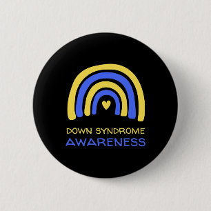 National Down Syndrome Awareness Month T21 Blue An Button