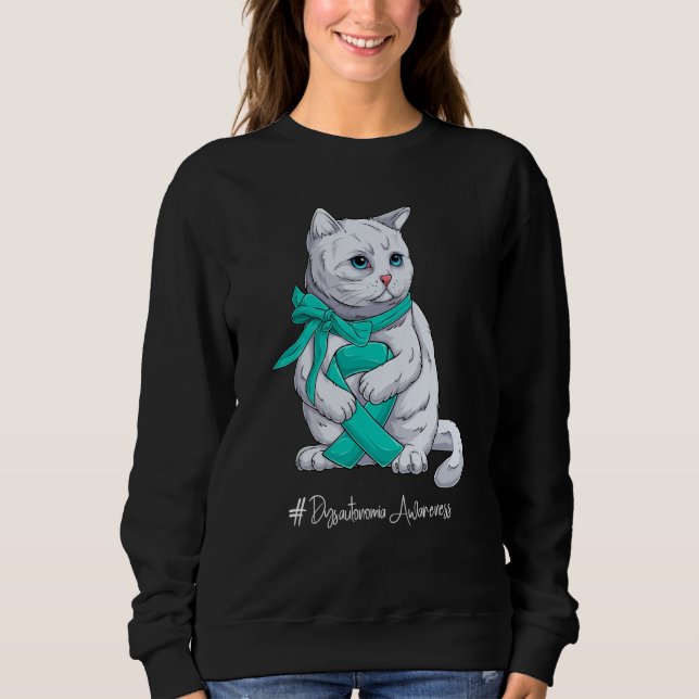 National Dysautonomia Awareness Month Teal Ribbon  Sweatshirt (Front)