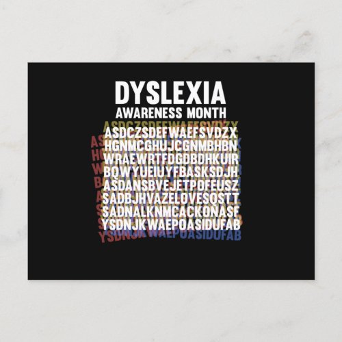 National Dyslexia Awareness Month October Announcement Postcard