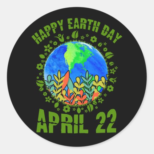National Earth Day Earth Day April 22 Classic Round Sticker