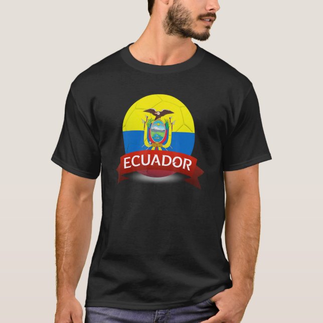 National Ecuador Flag Ecuadorian Football Fan Socc T-Shirt (Front)