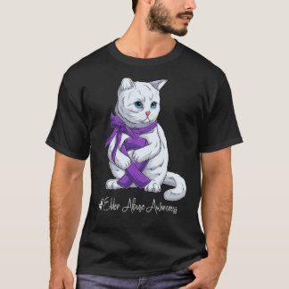 National Elder Abuse Awareness Month Purple Ribbon T-Shirt