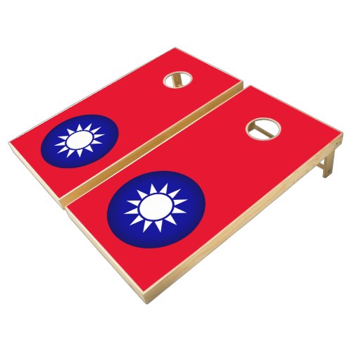 National Emblem of Taiwan License Plate Cornhole Set