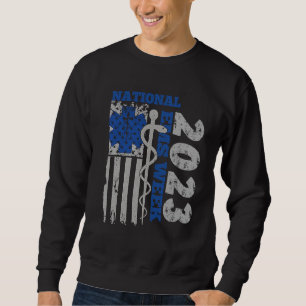 National EMS Week 2023 USA Flag Emergency Medical  Sweatshirt