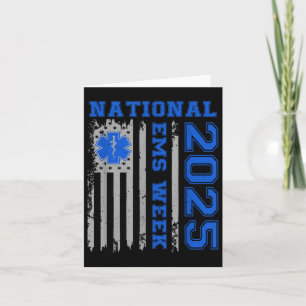 National Ems Week 2025 Usa Flag Emergency Medical  Card