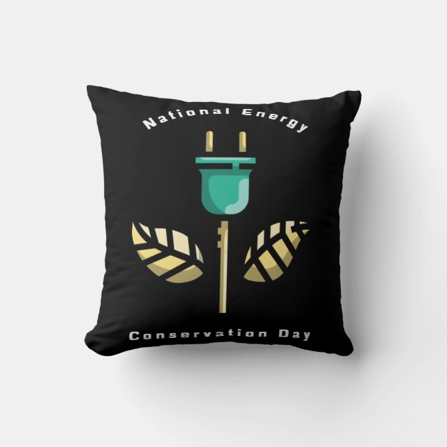 National Energy Conservation Day  Throw Pillow (Front)