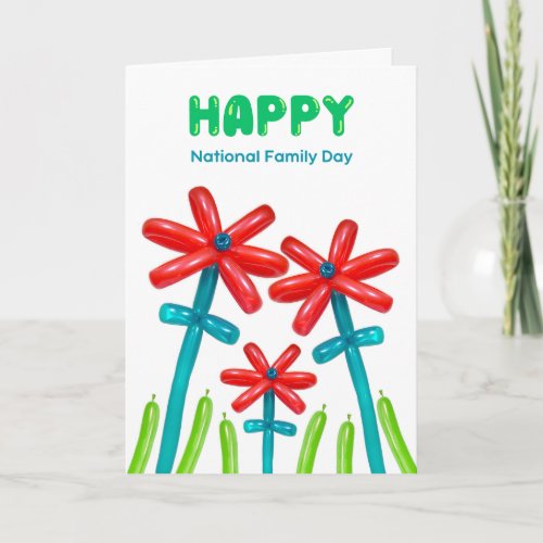 National Family Day Balloon Flowers Card
