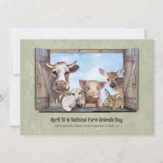 National Farm Animals Day April 10 Note Card